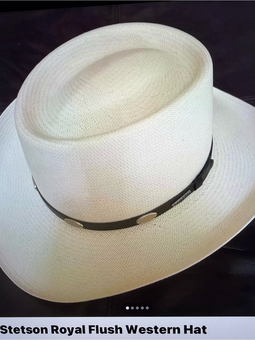 Stetson Natural Straw Western Hat with Black Band